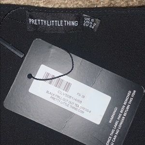 black frill cut out tea dress